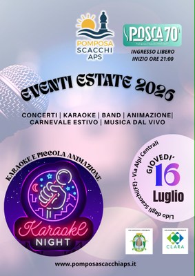 “Festival per i 70 Anni di Lido Pomposa e Scacchi” – “Karaoke + piccola animazione”