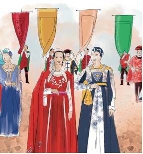 Islands, pools, artificial lakes. Water was a material that the designers of courtly pageants used generously to astonish illustrious guests and the common people alike