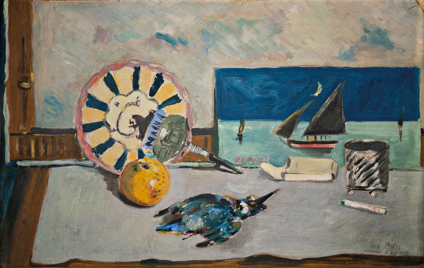 Filippo De Pisis - Natura morta col martin pescatore - 1925 - Ferrara