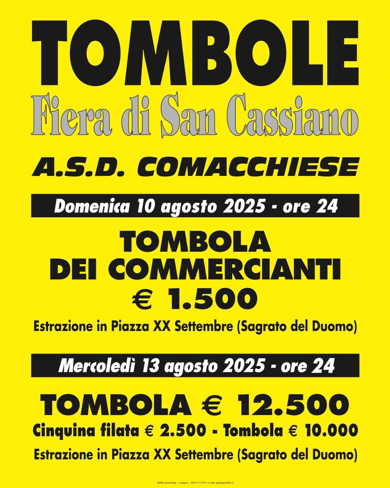 Locandina Tombola San Cassiano 2025