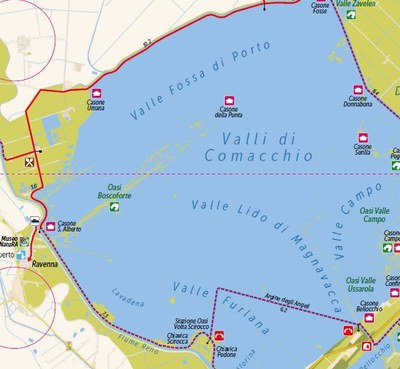 Un percorso di 56 km alla scoperta dei meravigliosi ambienti lagunari