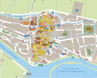 Mappa del centro storico con descrizione dei monumenti. 