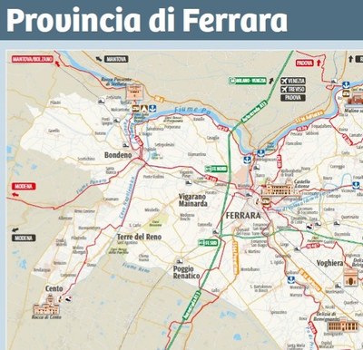 Scarica la mappa turistica dell'intera provincia di Ferrara