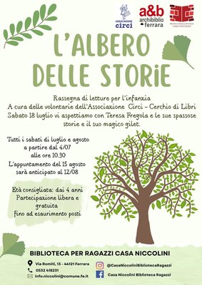 Tradizionale rassegna di letture per l'infanzia che si terrà tutti i sabati di luglio e agosto