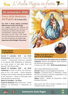 Il Santuario di Santa Maria in Aula Regia celebra la tradizionale Festa della Madonna del Popolo