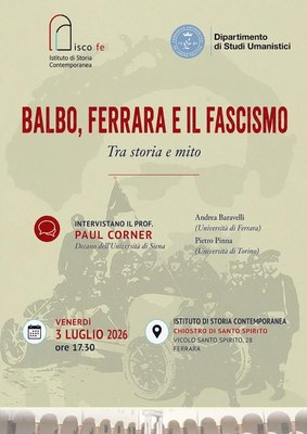 Incontro di riflessione storica a cura di Isco Ferrara in collaborazione con Il Dipartimento di Studi Umanistici dell’Università degli Studi di Ferrara